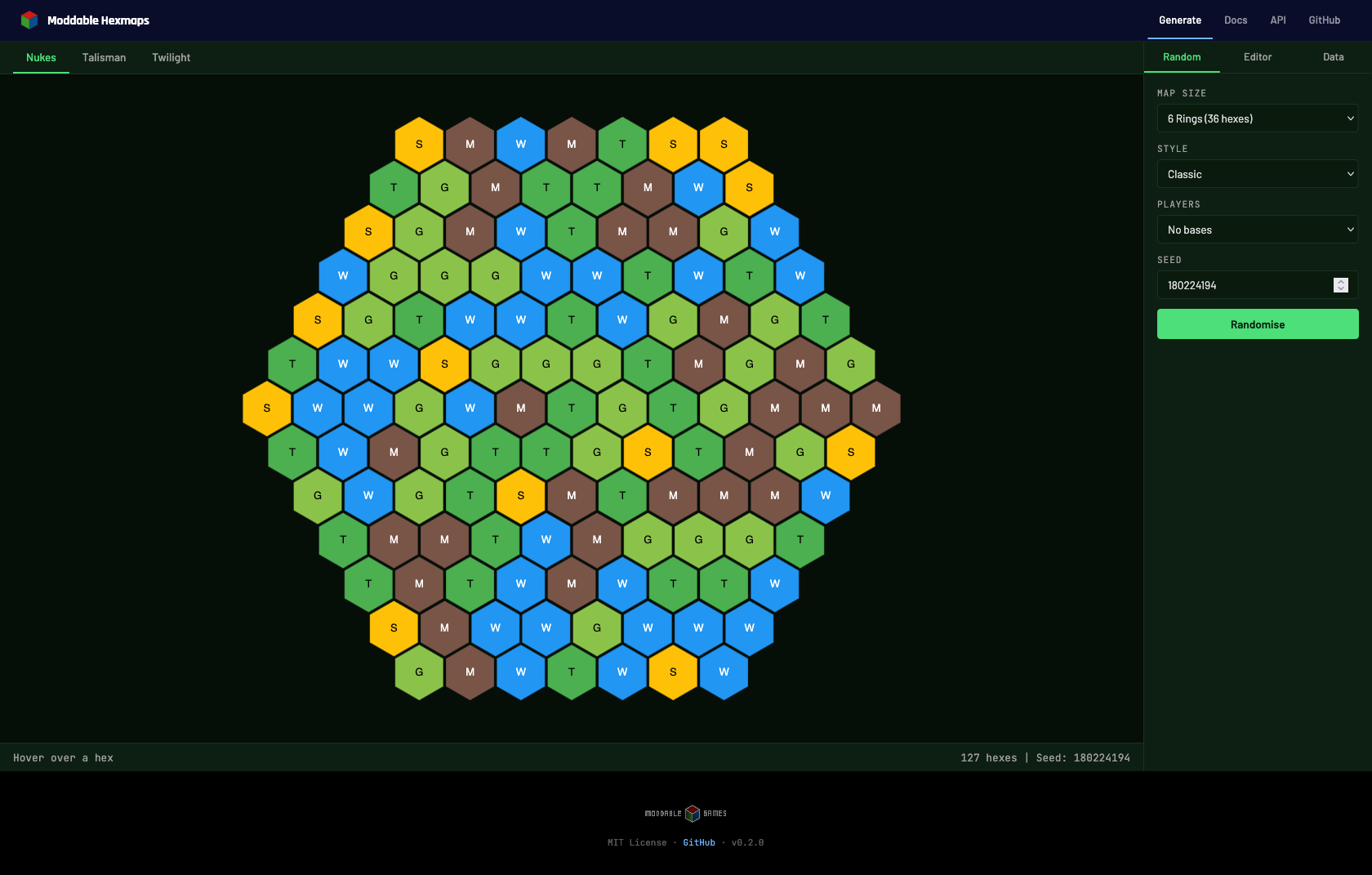 Moddable Hexmaps — Nukes map generator